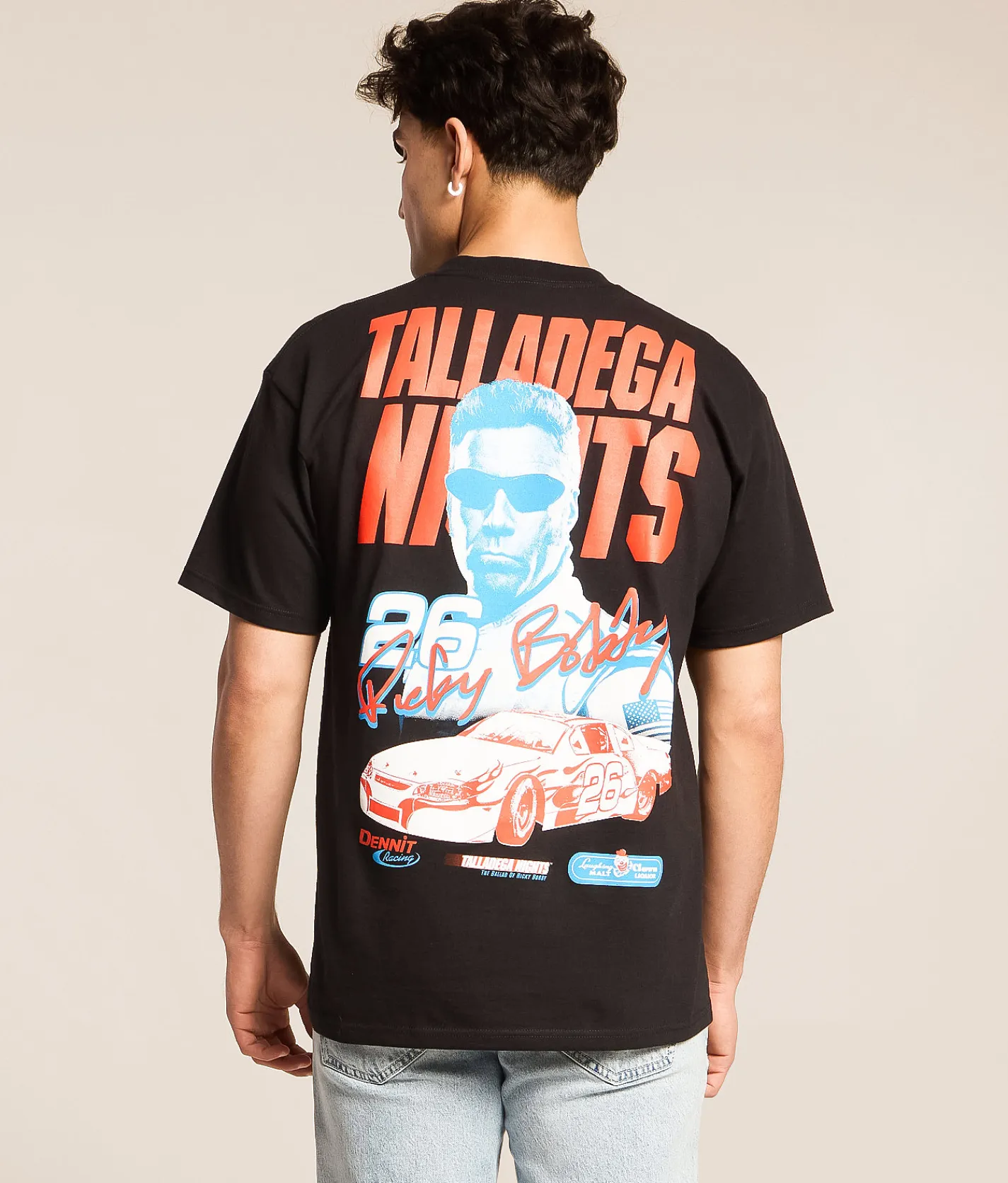 Tops|Graphic T-Shirts | Ripple Junction® Ricky Bobby Racing T-Shirt Black