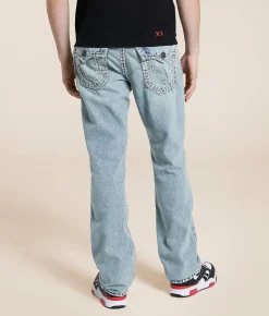 True Religion Ricky Relaxed Straight Jean Harrogate Green Wash Best