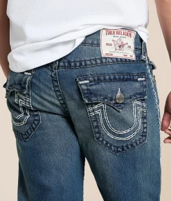True Religion Ricky Relaxed Straight Stretch Jean Gotham Grind Dark Wash Clearance