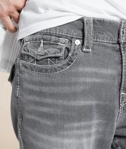 Bottoms | True Religion Ricky Relaxed Straight Stretch Jean Chalk Grey Wash