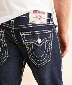 True Religion Ricky Relaxed Straight Stretch Jean Chicory Dark Wash Hot