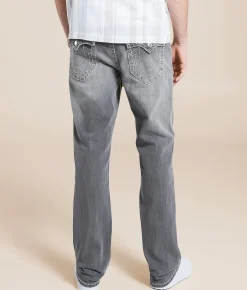 True Religion Ricky Relaxed Straight Stretch Jean Chalk Grey Wash Clearance