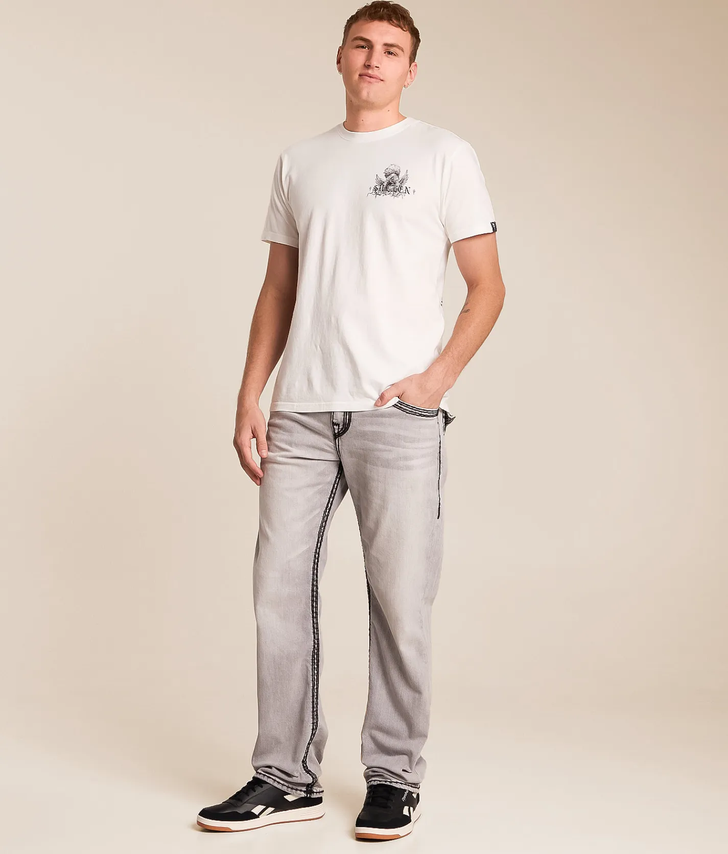 Bottoms|Jeans | True Religion Ricky Relaxed Straight Stretch Jean Gritstone Grey