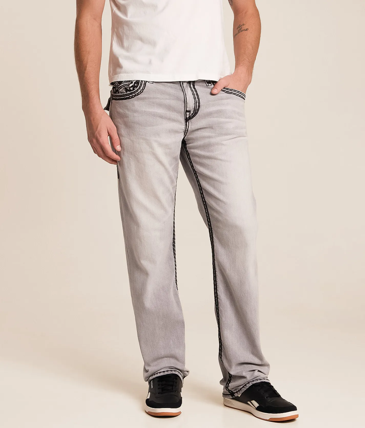 Bottoms|Jeans | True Religion Ricky Relaxed Straight Stretch Jean Gritstone Grey