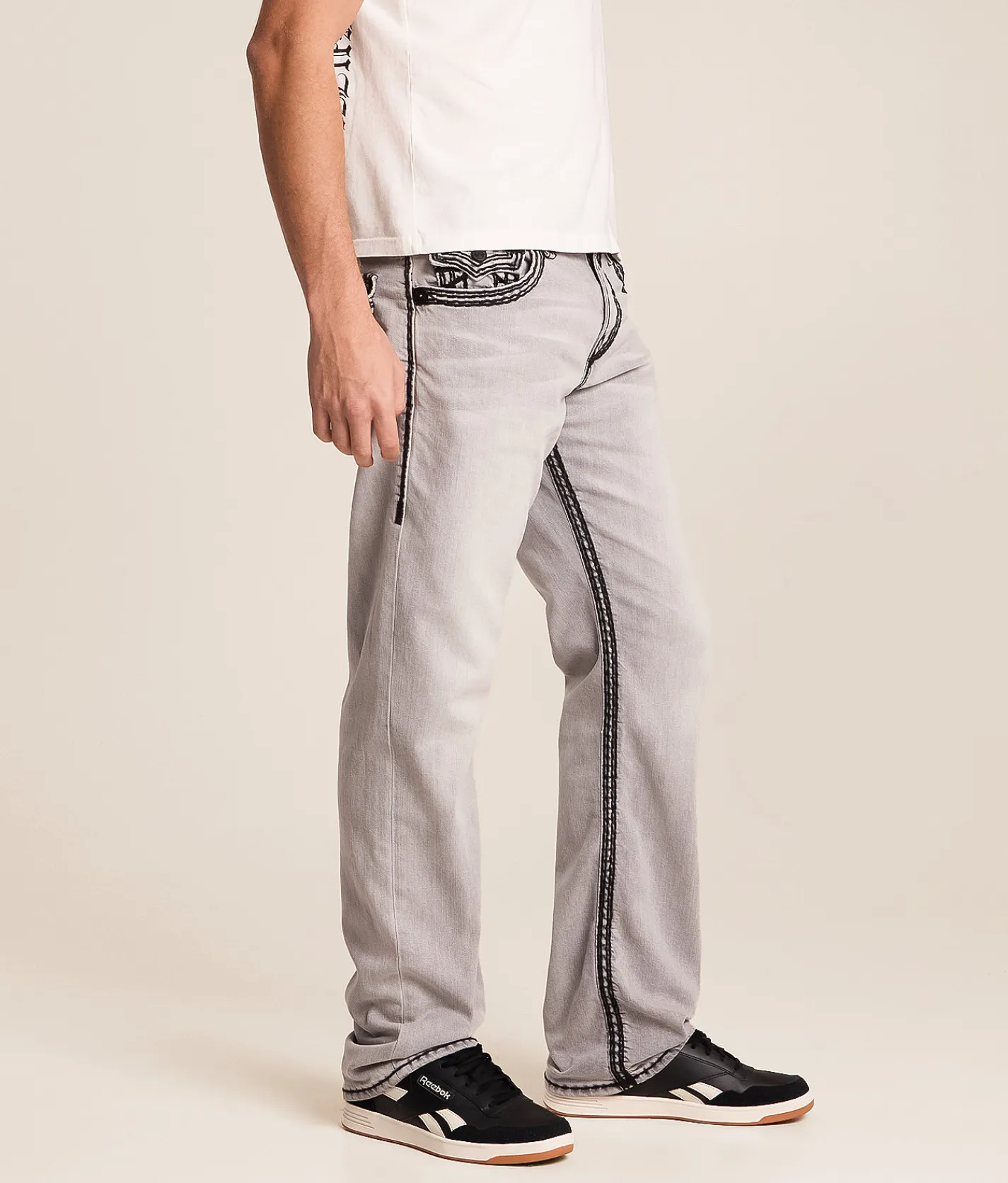 Bottoms|Jeans | True Religion Ricky Relaxed Straight Stretch Jean Gritstone Grey