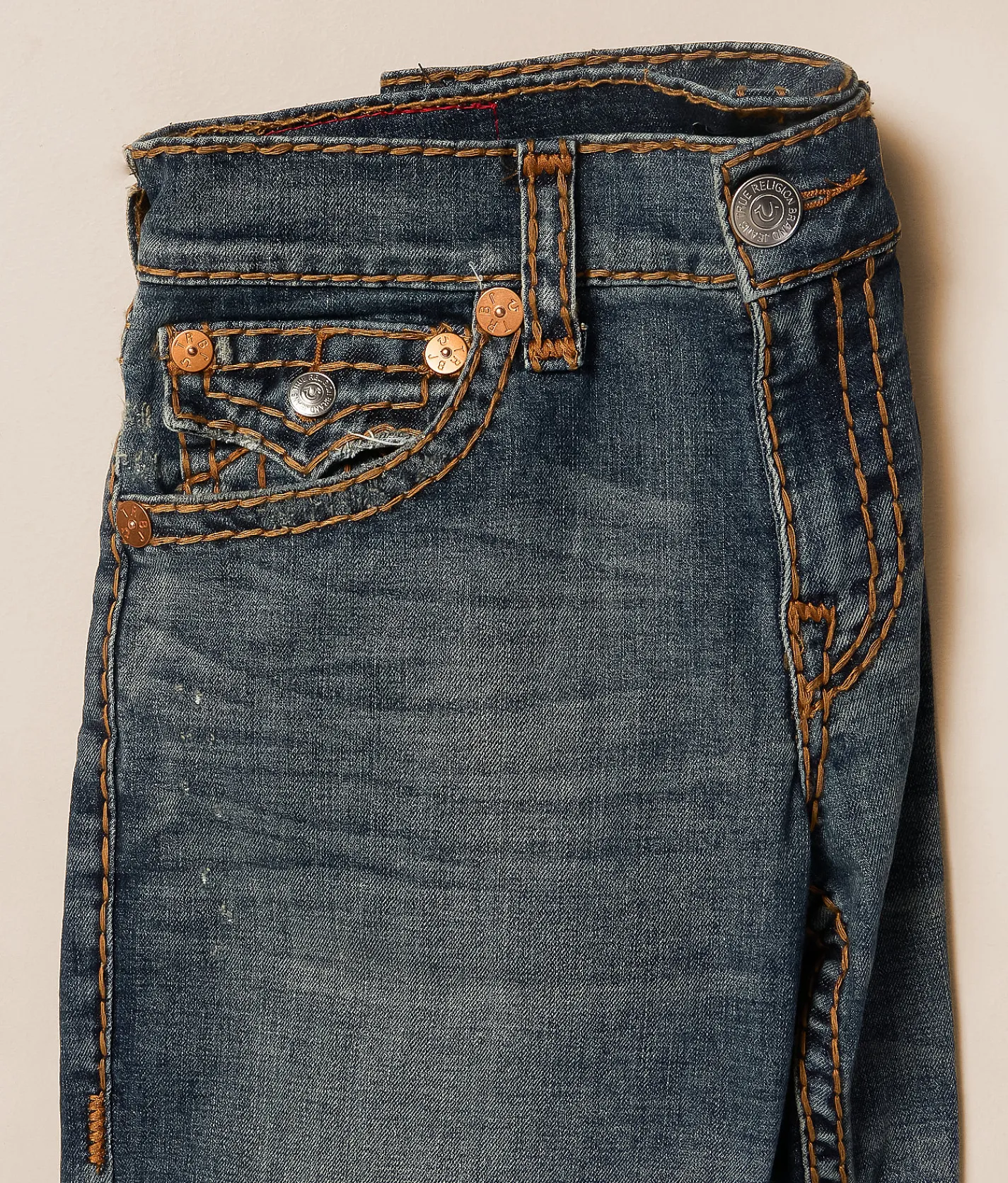 Bottoms|Jeans | True Religion Ricky Relaxed Straight Stretch Jean Sideline Raw Dark