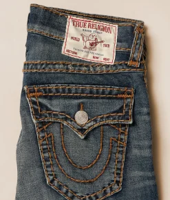 Bottoms|Jeans | True Religion Ricky Relaxed Straight Stretch Jean Sideline Raw Dark