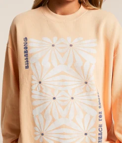Tops | Billabong Ride In Floral Oversized Pullover Sunstone