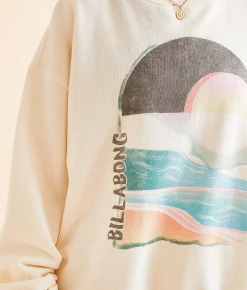Billabong Ride In Oversized Pullover Whitecap New