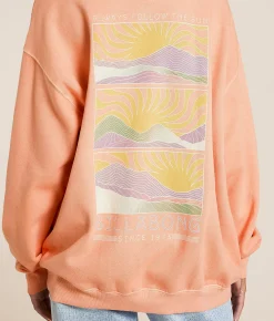 Billabong Ride In Oversized Pullover Peach Out Outlet