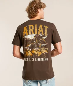 Tops|Graphic T-Shirts | Ariat Ride Like Lightning T-Shirt Demitasse