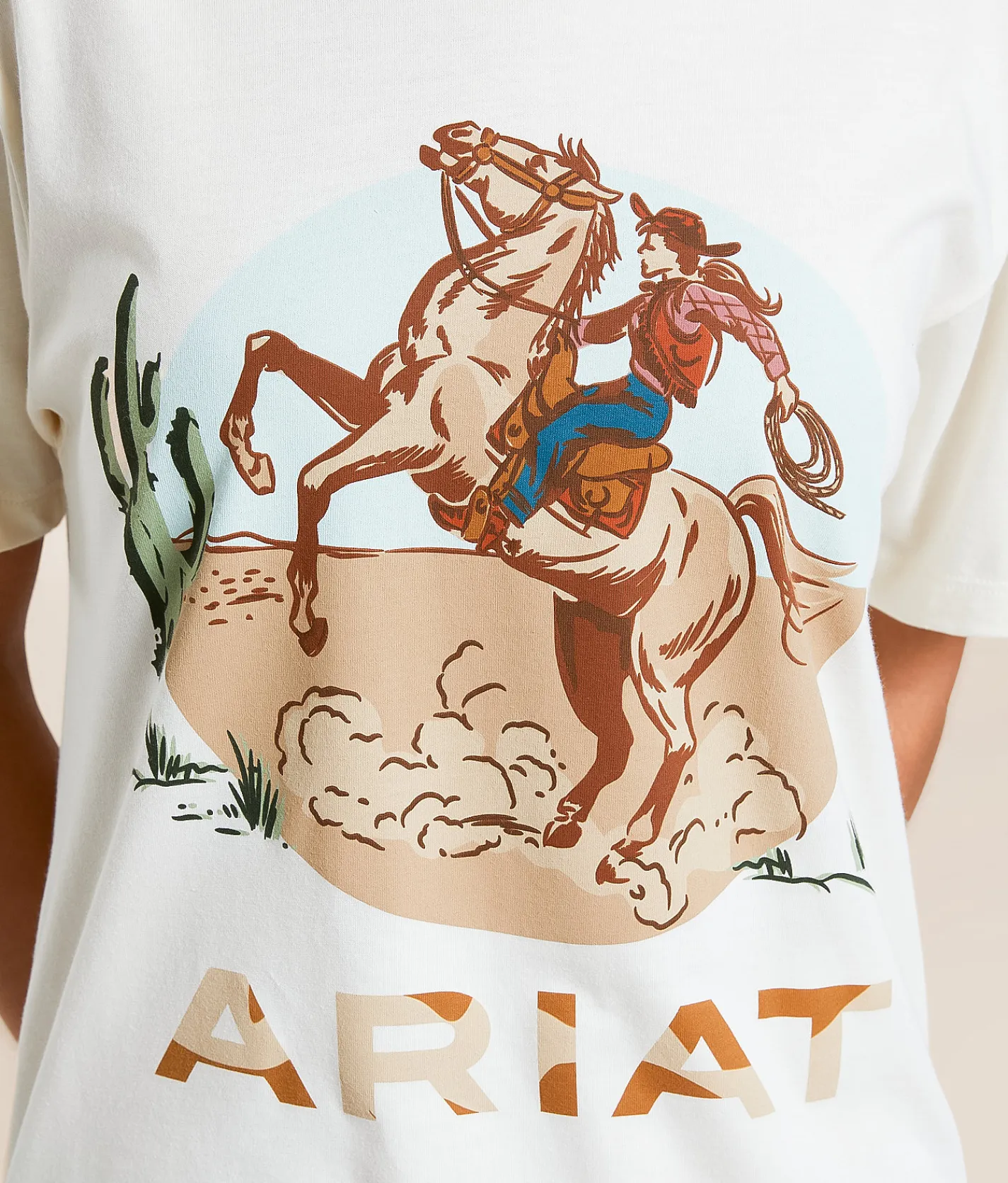 Tops | Ariat Ride On T-Shirt Off White