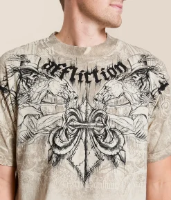 Tops|Graphic T-Shirts | Affliction Riders T-Shirt Sand