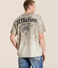 Tops|Graphic T-Shirts | Affliction Riders T-Shirt Sand