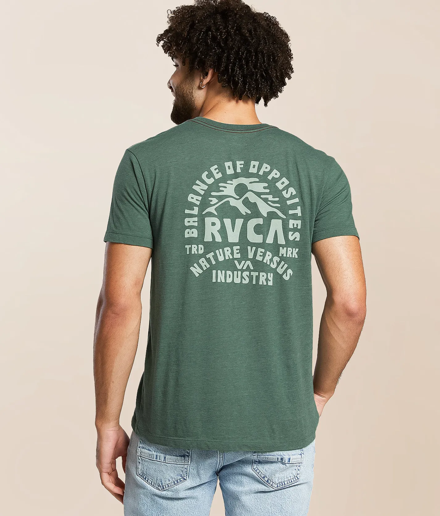RVCA Ridge T-Shirt Balsam Green New