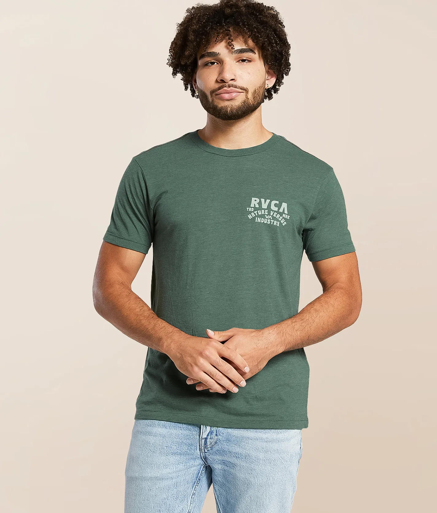 RVCA Ridge T-Shirt Balsam Green New