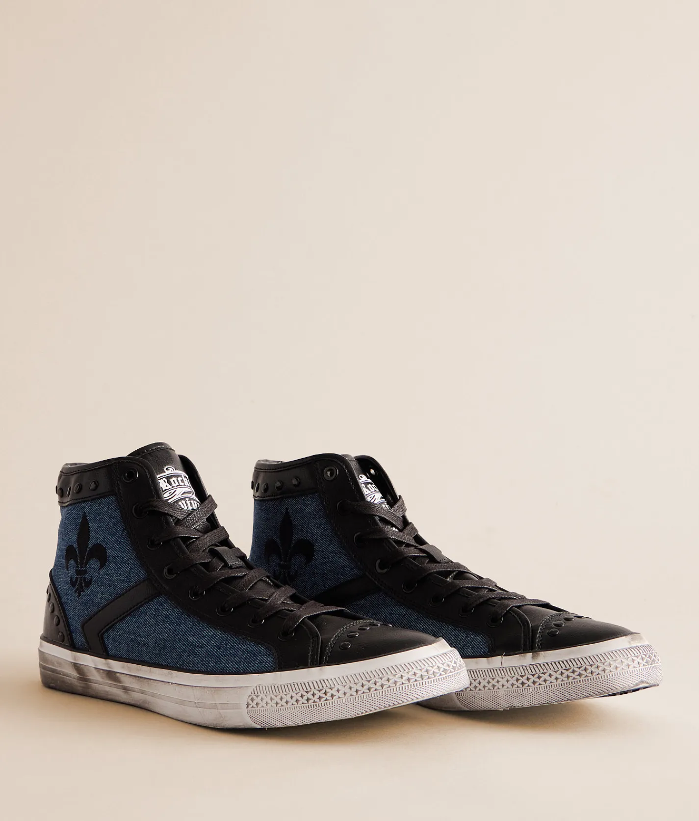 Shoes | Rock Revival Riff Denim Leather Sneaker Blue Denim