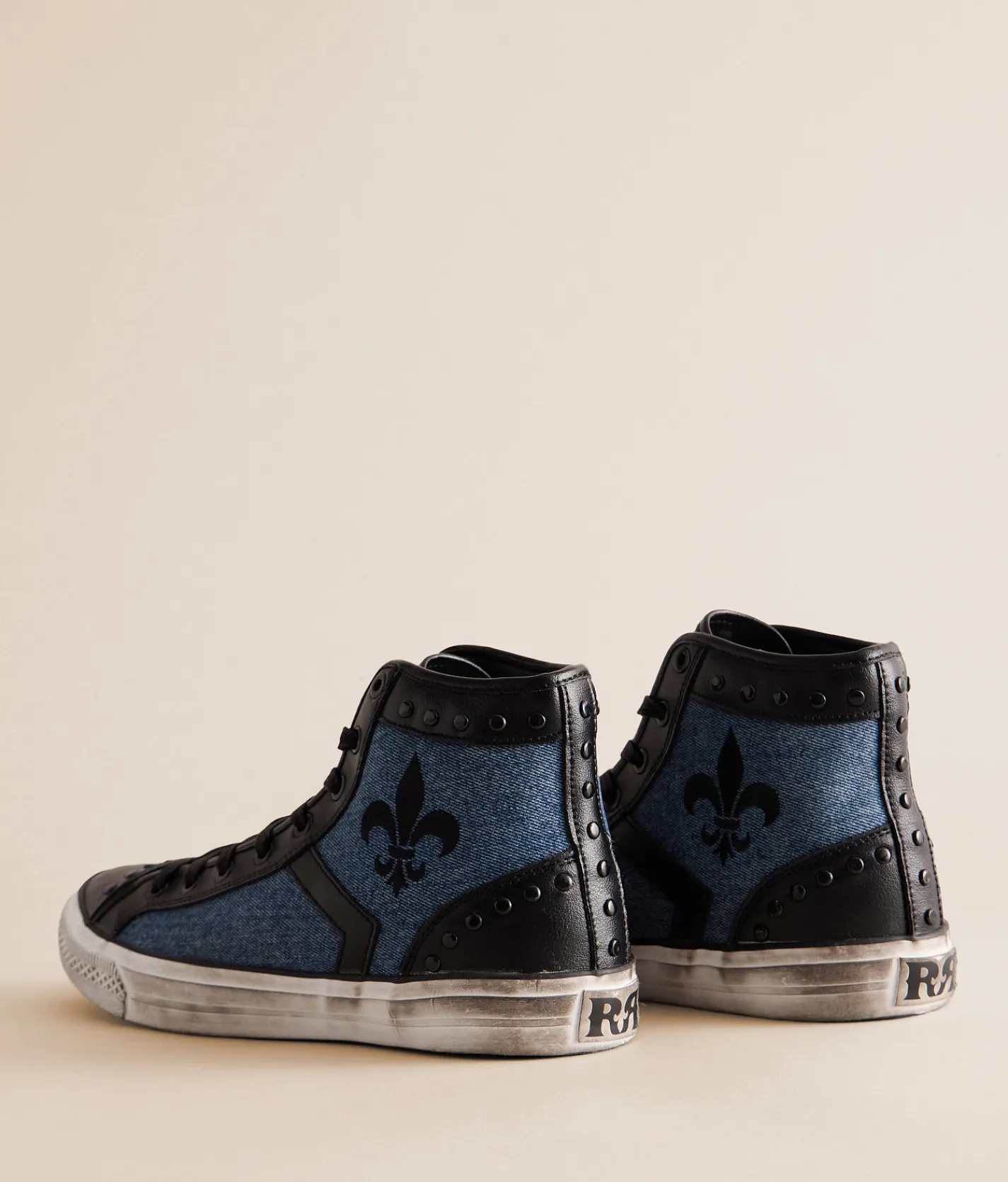 Shoes | Rock Revival Riff Denim Leather Sneaker Blue Denim