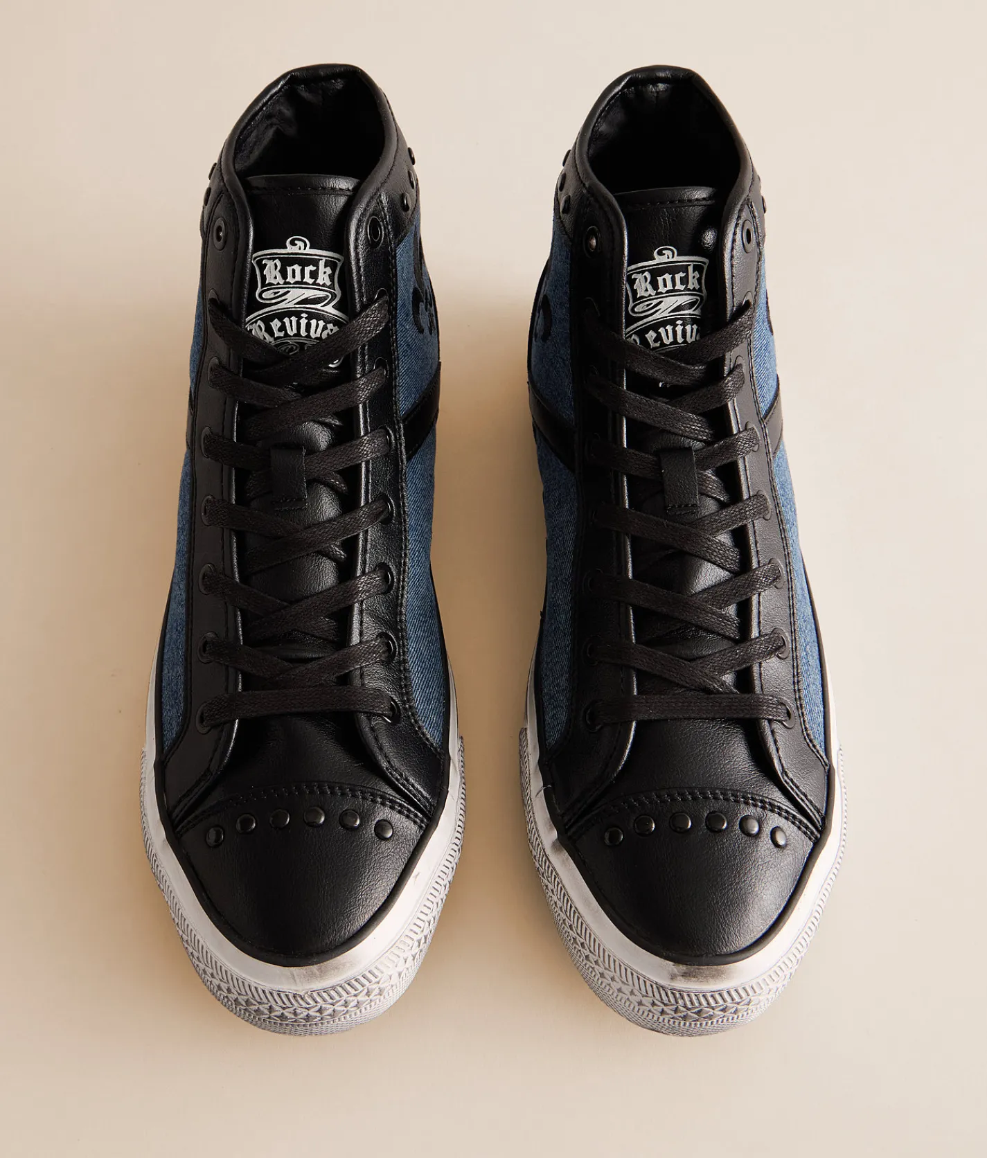 Shoes | Rock Revival Riff Denim Leather Sneaker Blue Denim