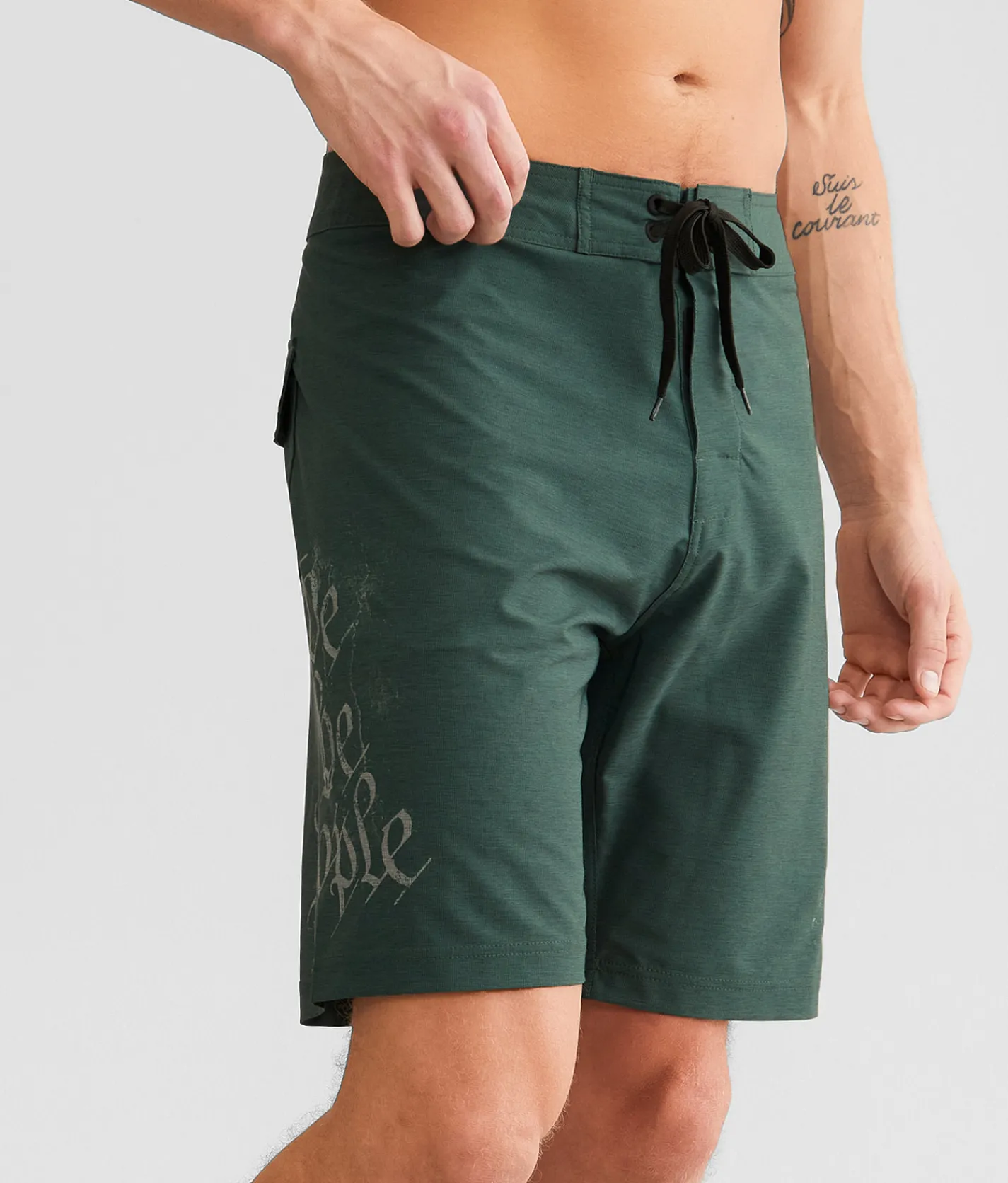 Bottoms|Swimwear | Howitzer Rifle Flag Stretch Boardshort Olive