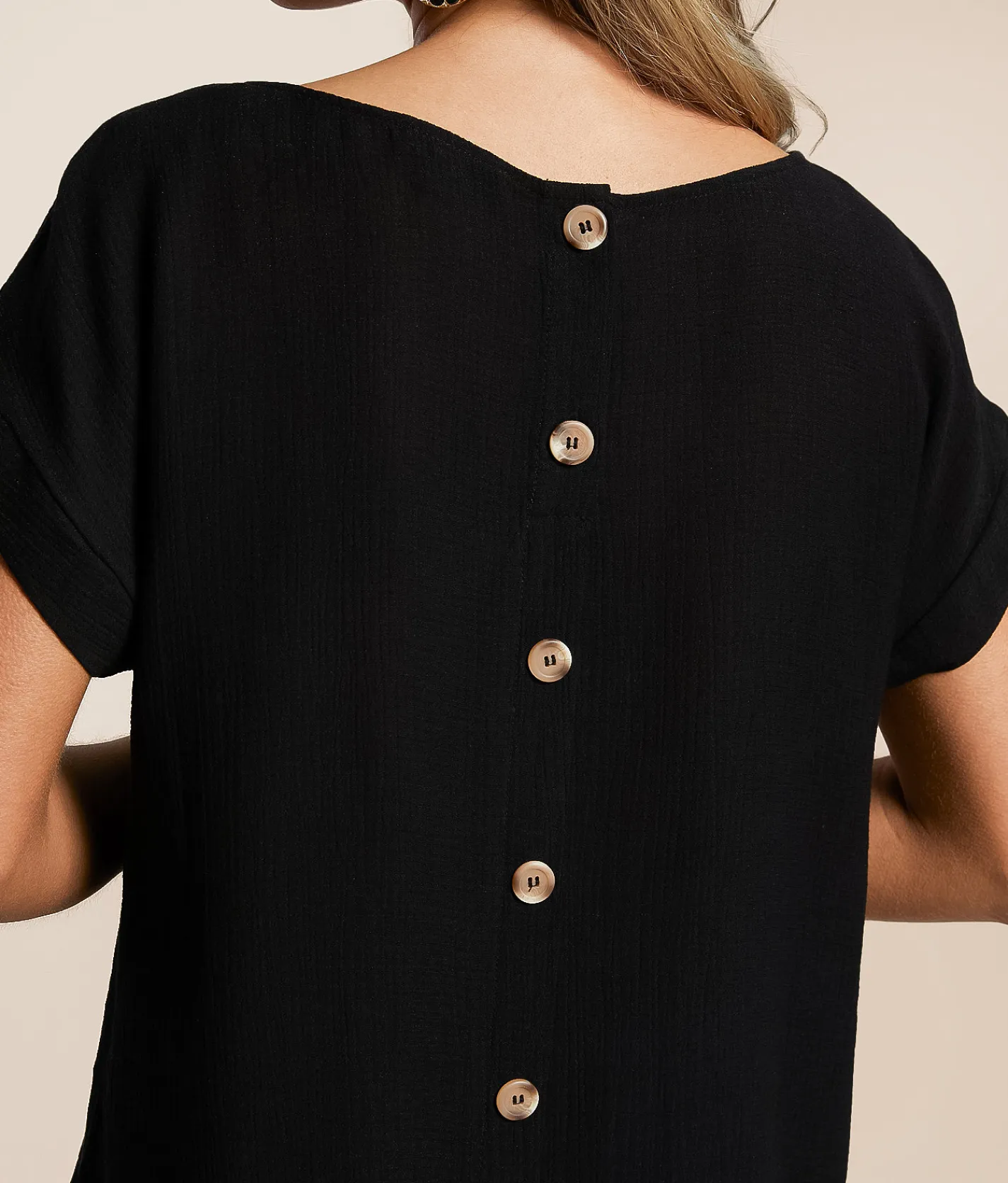 Tops | Blu Pepper Rik Rak Trim Top Black