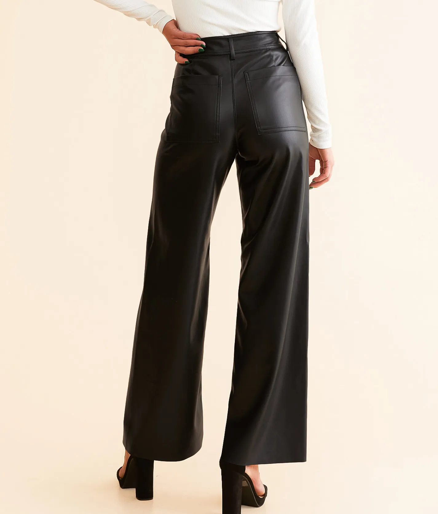 Bottoms | Z Supply Rilynn Faux Leather Straight Pant Black
