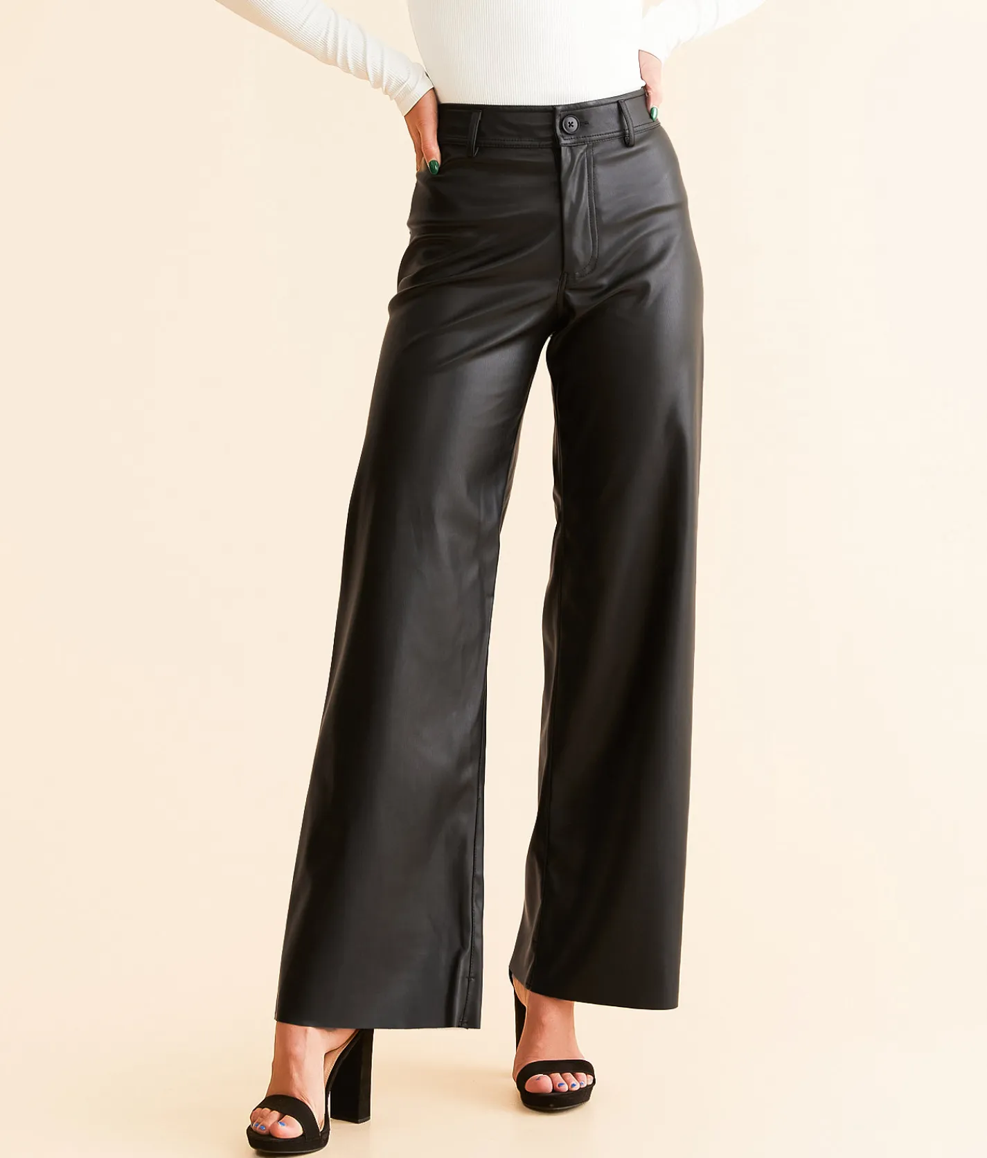 Bottoms | Z Supply Rilynn Faux Leather Straight Pant Black
