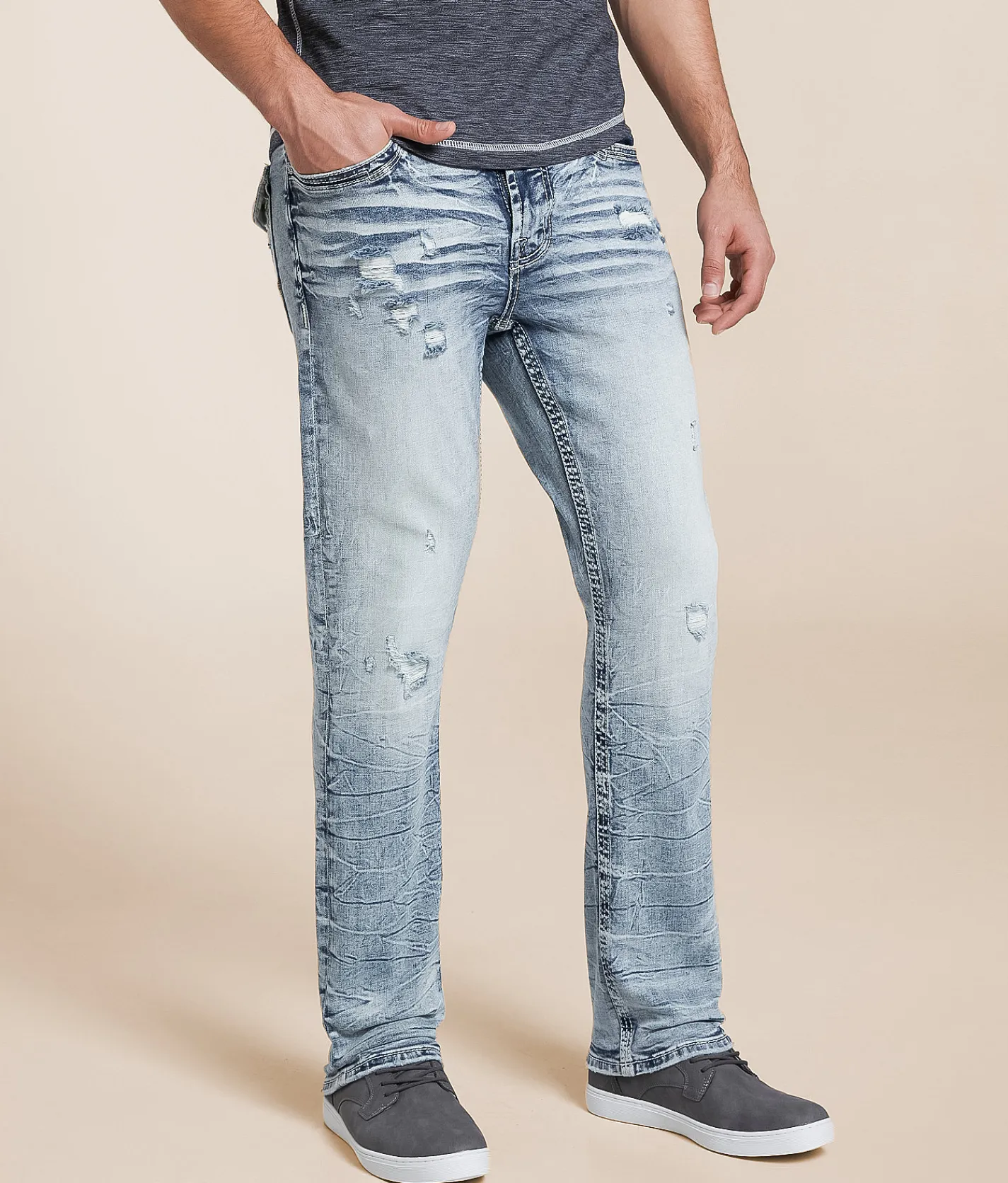 Salvage Riot Taper Stretch Jean Black Hole Outlet