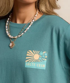 Tops | Salty Crew Rise & Smile T-Shirt Teal