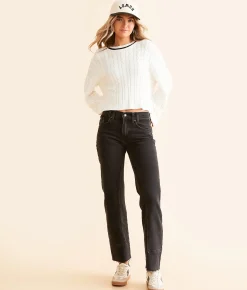 Free People Risk Taker High Rise Straight Stretch Jean Main Squeeze New