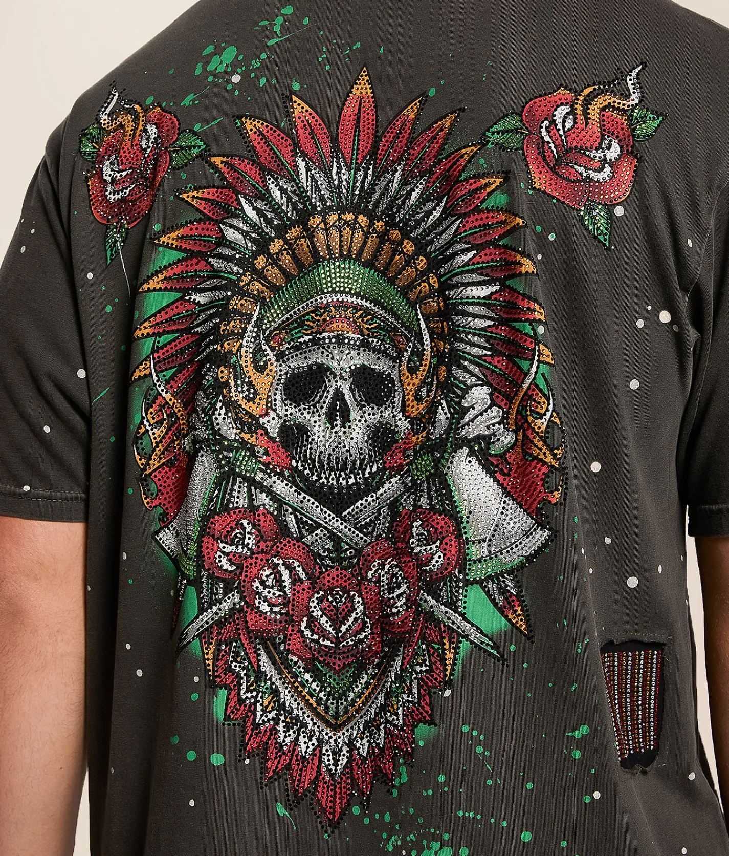 Tops|Graphic T-Shirts | Affliction Ritual Fire T-Shirt Vintage Black Pigment Dye