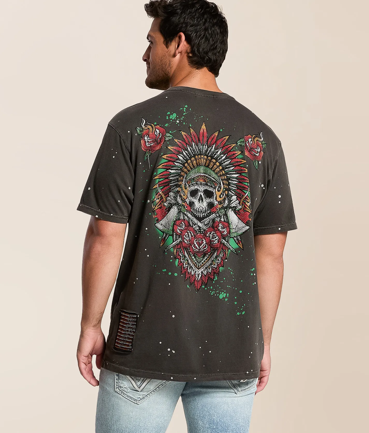 Tops|Graphic T-Shirts | Affliction Ritual Fire T-Shirt Vintage Black Pigment Dye