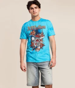 Tops|Graphic T-Shirts | Affliction Rival High T-Shirt Bachelor Button