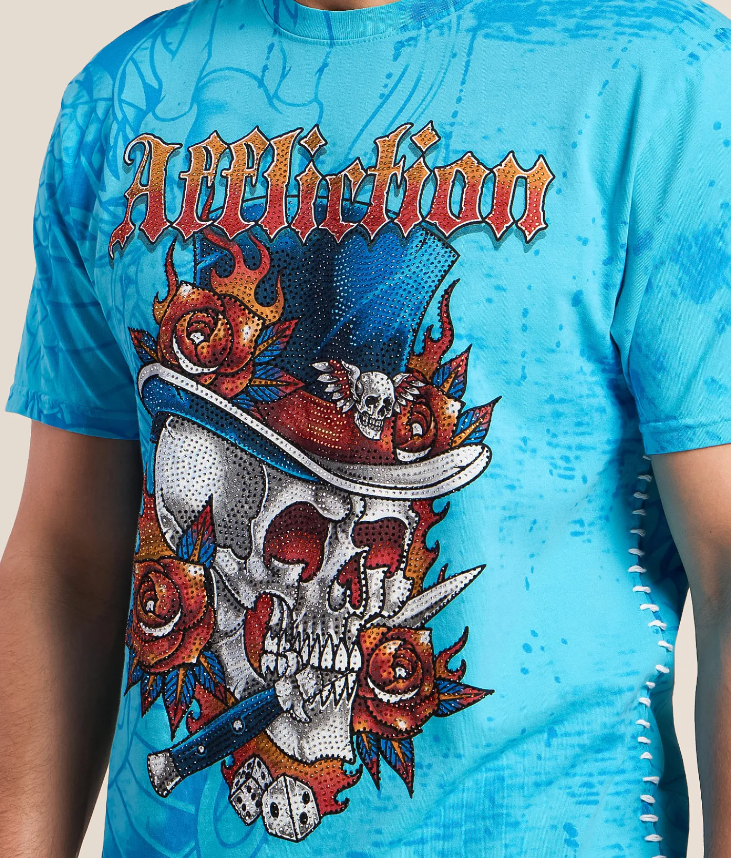 Tops|Graphic T-Shirts | Affliction Rival High T-Shirt Bachelor Button