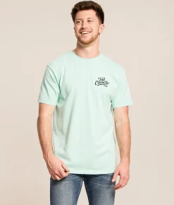 Tops|Graphic T-Shirts | Tail Chasers Club River Rendezbrew T-Shirt Ocean Wave Pigment Dye