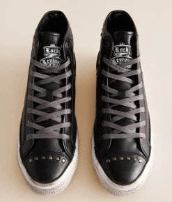 Rock Revival Roadie Leather Sneaker Black Hot