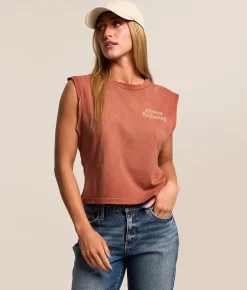Modish Rebel Road Trip Always Exploring Tank Top Washed Red