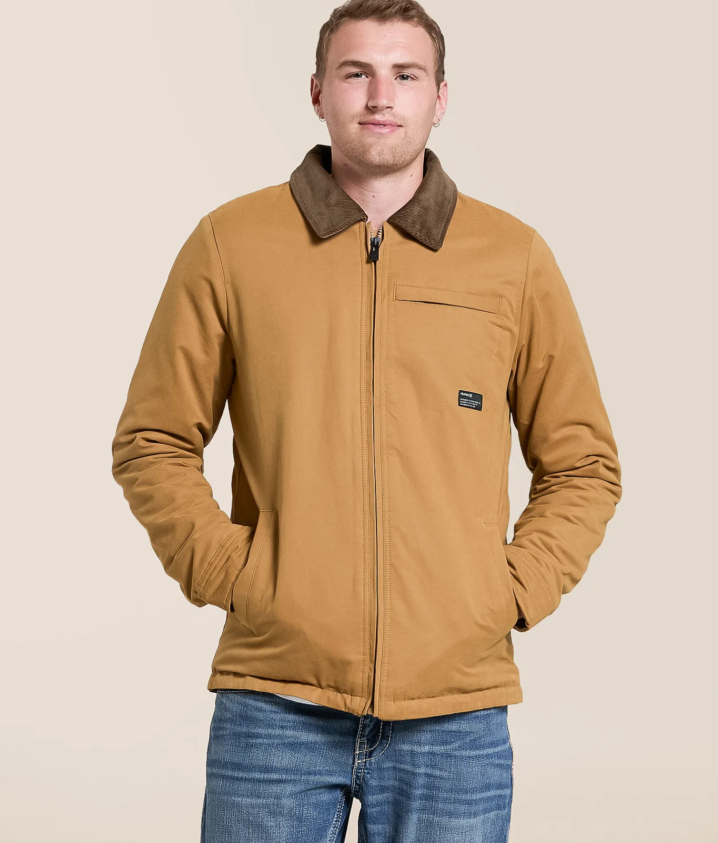Hurley Robson Jacket Khaki Brown Outlet
