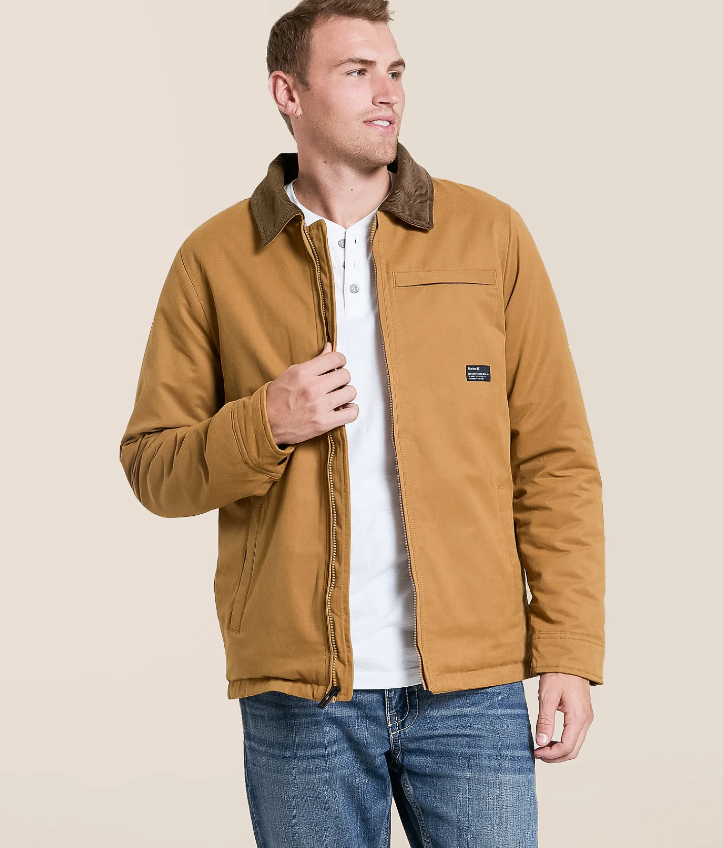 Hurley Robson Jacket Khaki Brown Outlet