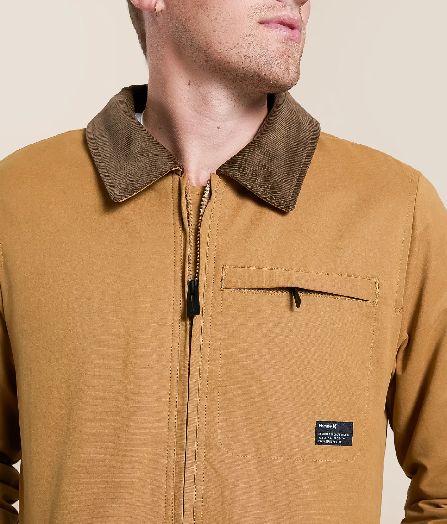 Hurley Robson Jacket Khaki Brown Outlet