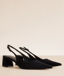 Shoes | Steve Madden Robyn Leather Slingback Shoe Black Nubuck