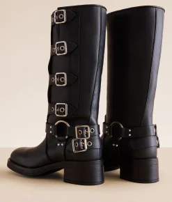 Shoes | Steve Madden Rocky Stomper Moto Leather Lug Boot Black