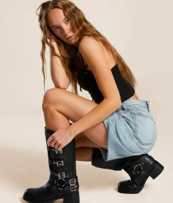 Shoes | Steve Madden Rocky Stomper Moto Leather Lug Boot Black
