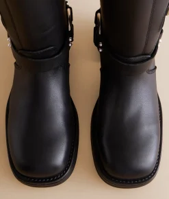 Shoes | Steve Madden Rocky Stomper Moto Leather Lug Boot Black