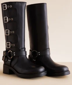 Shoes | Steve Madden Rocky Stomper Moto Leather Lug Boot Black