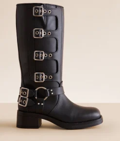 Shoes | Steve Madden Rocky Stomper Moto Leather Lug Boot Black