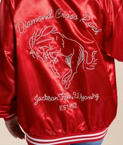 Tops|Coats & Jackets | Z Supply Rodeo Days Satin Retro Jacket Racing Red