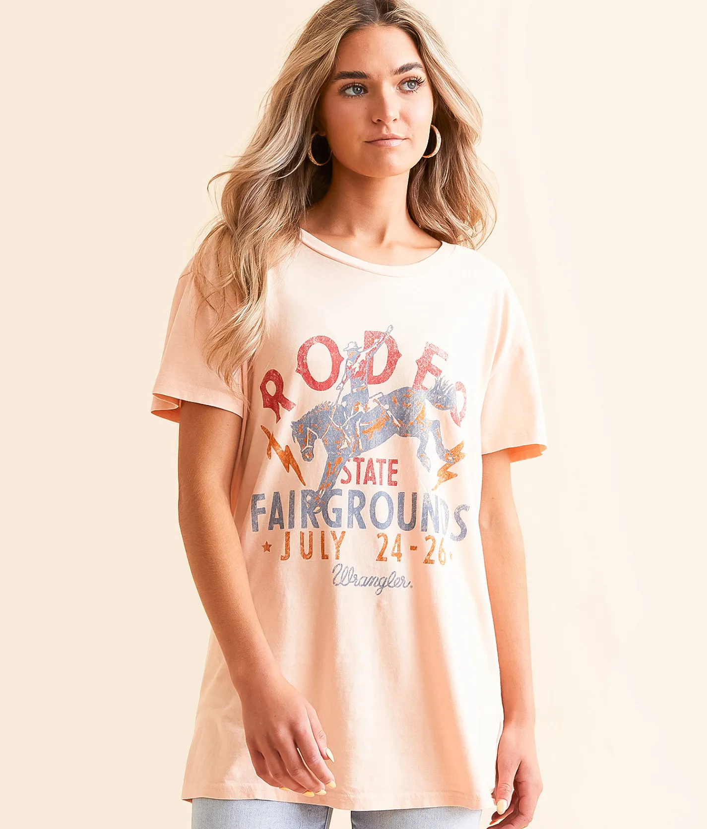 Tops | Wrangler® Rodeo Fair T-Shirt Peach Whip