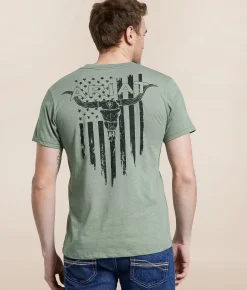 Ariat Rodeo Goat Buckle T-Shirt Olive Heather Sale