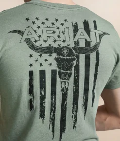 Ariat Rodeo Goat Buckle T-Shirt Olive Heather Sale